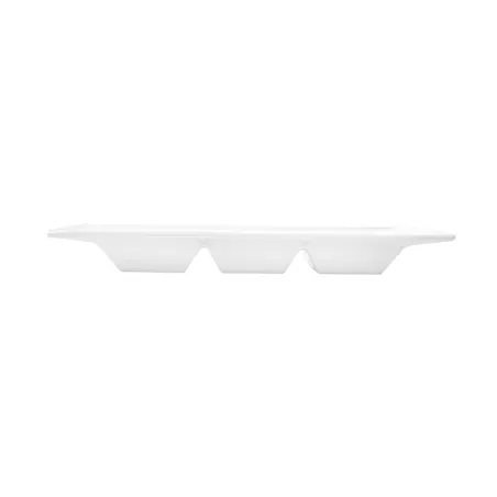 RECTANGLES 3 COMPARTIMENTS   26 CM BLANC PORCELAINE (6 UNITÉ)