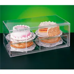 PRÉSENTOIR PÂTISSERIE ALLONGÉ 2 NIVEAUX