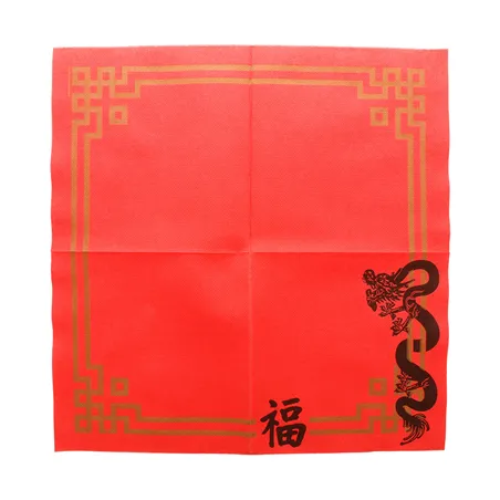 SERVIETTES ECOLABEL DOUBLE POINT 'CHINA' 18 G/M2 40x40 CM ROUGE OUATE (1200 UNITÉ)