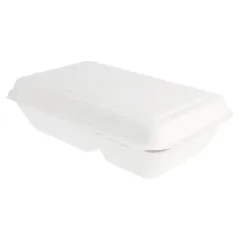 COQUILLES 2 COMPART. BIONIC 1 L 16,5x22,5x6,4 CM BLANC BAGASSE (500 UNITÉ)