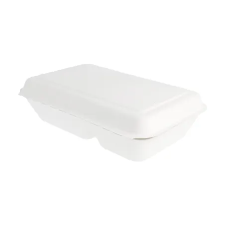 COQUILLES 2 COMPART. BIONIC 1 L 16,5x22,5x6,4 CM BLANC BAGASSE (500 UNITÉ)