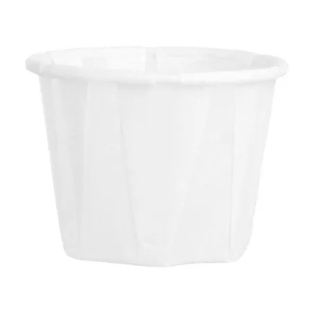 POTS TRAITEUR PAPIER PLISSÉ  22 ML (0,7 oz) 80 G/M2 Ø3,8/2,6x2,8 CM BLANC PARCH.INGRAISSABLE (250 UNITÉ)