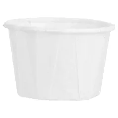 POTS TRAITEUR PAPIER PLISSÉ 30 ML (1 oz) 80 G/M2 Ø4,4/3,1x2,8 CM BLANC PARCH.INGRAISSABLE (250 UNITÉ)
