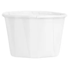 POTS TRAITEUR PAPIER PLISSÉ PFAS FREE 45 ML (1,5 oz) 80 G/M2 Ø5/3,6x3,1 CM BLANC PARCH.INGRAISSABLE (250 UNITÉ)