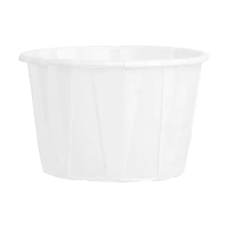 POTS TRAITEUR PAPIER PLISSÉ PFAS FREE 60 ML (2 oz) 80 G/M2 Ø5,5/3,9x3,5 CM BLANC PARCH.INGRAISSABLE (250 UNITÉ)