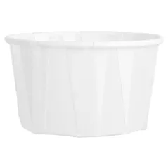 POTS TRAITEUR PAPIER PLISSÉ 90 ML (3 oz) 80 G/M2 Ø6,5/4,9x3,8 CM BLANC PARCH.INGRAISSABLE (250 UNITÉ)