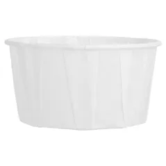 POTS TRAITEUR PAPIER PLISSÉ PFAS FREE 100 ML (3,2 oz) 80 G/M2 Ø6,6/5x4,2 CM BLANC PARCH.INGRAISSABLE (250 UNITÉ)
