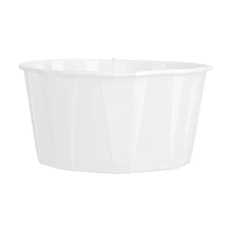 POTS TRAITEUR PAPIER PLISSÉ  165 ML (5,5 oz) 80 G/M2 Ø8/6x4,3 CM BLANC PARCH.INGRAISSABLE (250 UNITÉ)