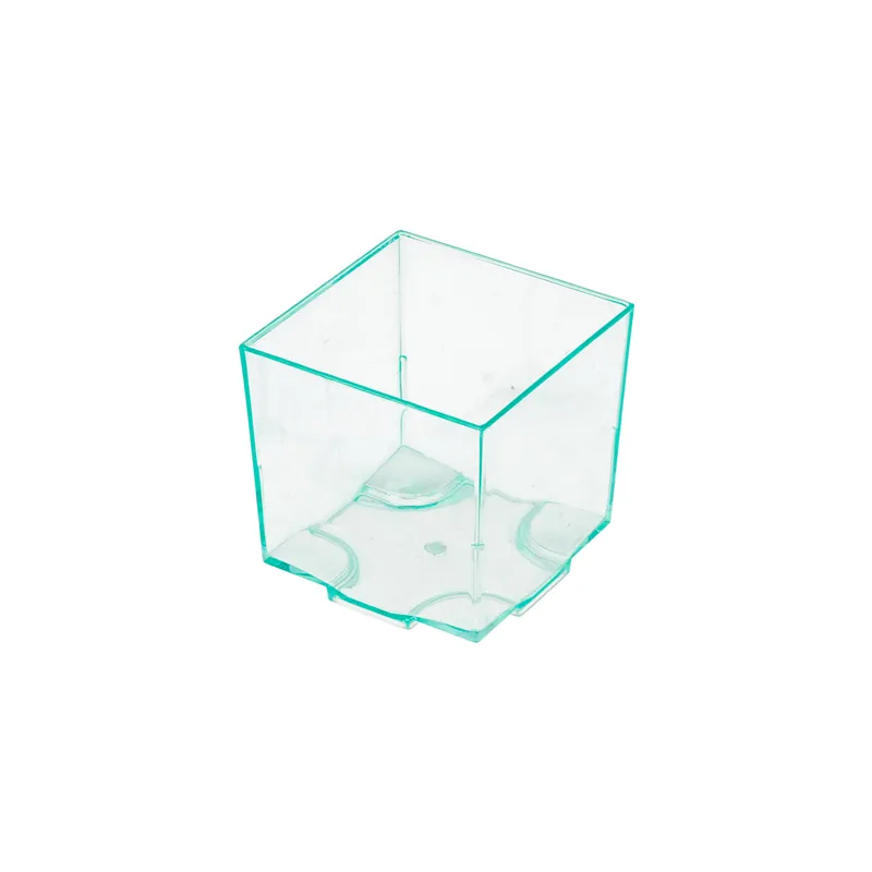 EMBALLAGES APÉRITIF CUBE   4,2x4,2x4,2 CM VERT D'EAU PS (200 UNITÉ)