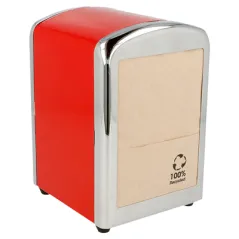 DISTRIBUTEUR SERVIETTES MINI SERVIS 10,5x9,7x14 CM ROUGE INOX (12 UNITÉ)