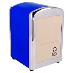 DISTRIBUTEUR SERVIETTES MINI SERVIS   10,5x9,7x14 CM BLEU INOX (12 UNITÉ)