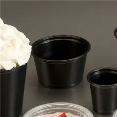 PETITS POTS MICRO-ONDABLES 60 ML Ø6,2x3,2 CM NOIR PP (2500 UNITÉ)