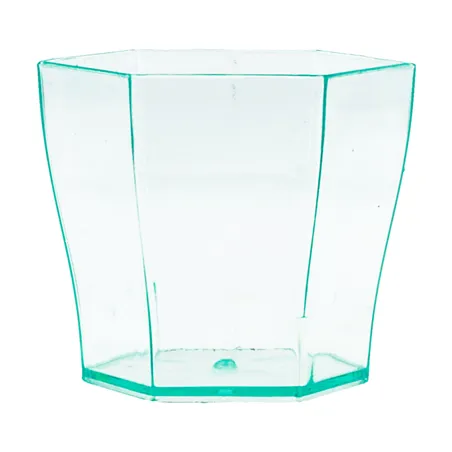 EMBALLAGES APÉRITIF HEXAGONAL  60 ML 4,7x4,6 CM VERT D'EAU PS (864 UNITÉ)
