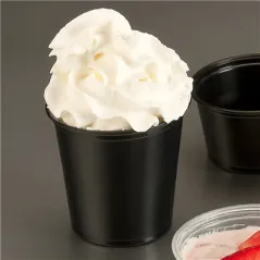 PETITS POTS MICRO-ONDABLES 165 ML Ø7,4x6 CM NOIR PP (2500 UNITÉ)