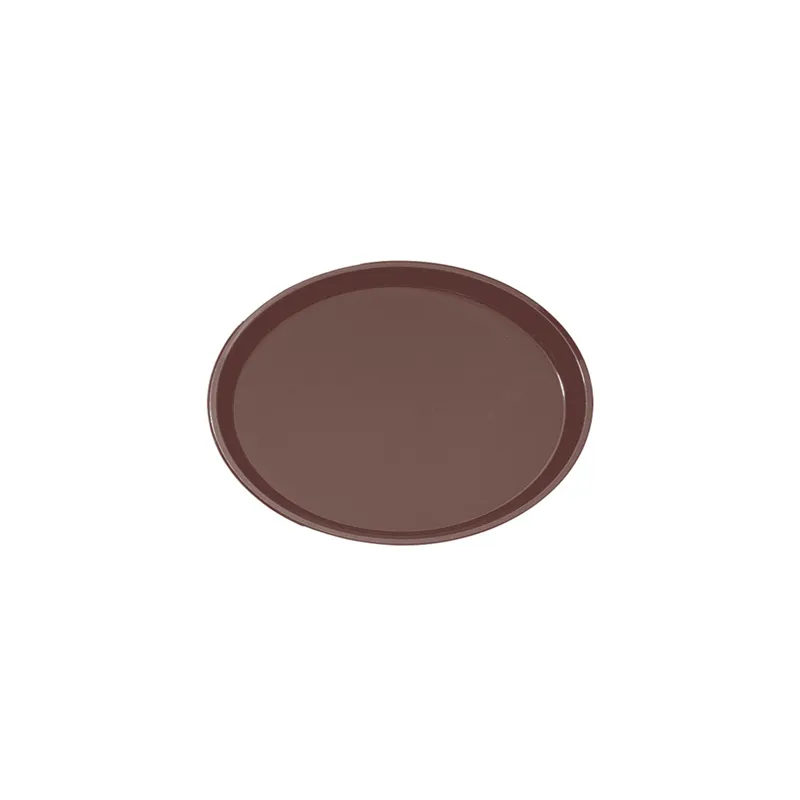 PLATEAU ANTI-DÉRAPANT OVALE   67x55,5 CM MARRON PP (1 UNITÉ)