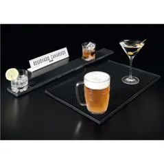 TAPIS AIRE SERVICE "RAIL MATE"   45,5x30,5 CM NOIR GOMME (1 UNITÉ)