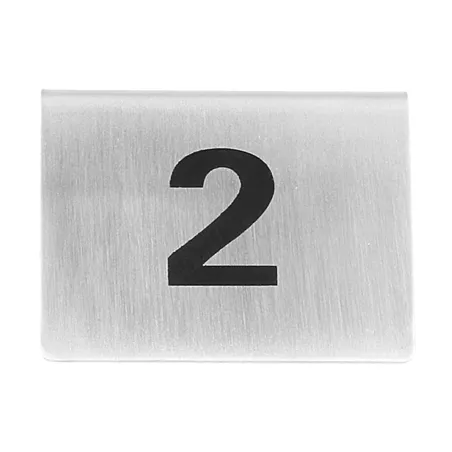 NUMÉROS DE TABLE DU 1 AU 25   5,2x4,2 CM ARGENTE INOX (1 UNITÉ)