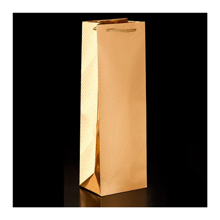 10 U. SACS BOUTEILLES MÉTALLISÉS  120 g/m2 12,3+7,8x36 CM DORE PAPIER (1 UNITÉ)