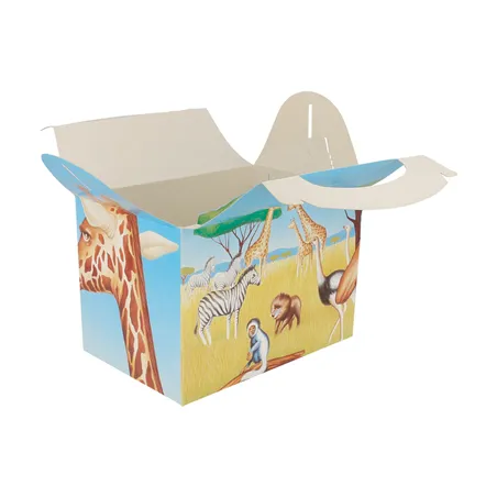 BOÎTES MENU ENFANT SAVANE 'SABANA' 320 G/M2 15,50x10,50x17,50 CM QUADRICHROMIE CARTON (300 UNITÉ)