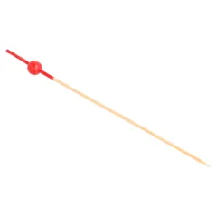 PIQUES "BOULE ROUGE" BAMBOO  12 (h) CM NATUREL BAMBOU (100 UNITÉ)