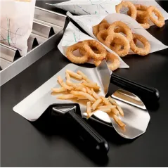PELLE À FRITES, 2 POIGNÉES   20x5x22,5 CM ARGENTE INOX (1 UNITÉ)