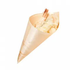 CORNETS EN FEUILLE DE PEUPLIER WOOD  12,5 CM NATUREL BOIS (1000 UNITÉ)