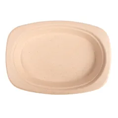 ASSIETTES OVALES BIONIC  23,3x16,5x2 CM NATUREL BAGASSE (800 UNITÉ)