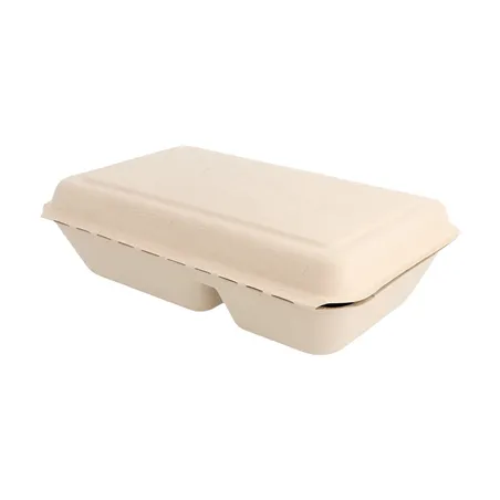 COQUILLES 2 COMPART. BIONIC 1 L 16,5x22,5x6,4 CM NATUREL BAGASSE (500 UNITÉ)