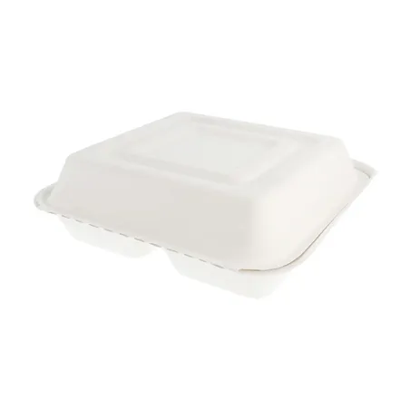 COQUILLES "L" 3 COMPART. BIONIC 940 ML 25x25x7,5 CM BLANC BAGASSE (250 UNITÉ)