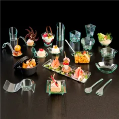 EMBALLAGES APÉRITIF CYLINDRE  52 ML 7,6x6,5x2,4 CM NOIR PS (200 UNITÉ)