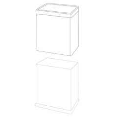 CORBEILLE CHAMBRES, RECTANGULAIRE 9 L 22,5x16,5x27 CM ARGENTE INOX (1 UNITÉ)