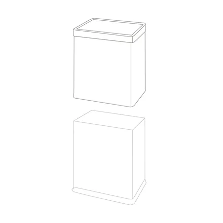 CORBEILLE CHAMBRES, RECTANGULAIRE  9 L 22,5x16,5x27 CM ARGENTE INOX (1 UNITÉ)