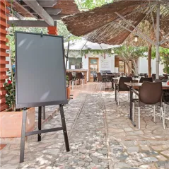 CHEVALET + ARDOISE   60x148 CM NOIR BOIS (1 UNITÉ)
