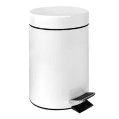 POUBELLE À PEDALE RÉCEPTACLE INTÉRIEUR 5 L Ø 20,5x28 CM BLANC ACIER (1 UNITÉ)