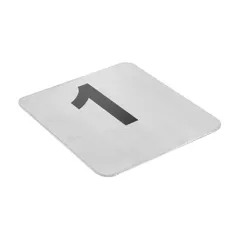 NUMÉROS DE TABLE DU 1 AU 25   9,5x8,8 CM ARGENTE INOX (1 UNITÉ)