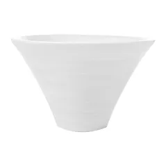 BOLS CONIQUES STRIÉS AKALA 160 ML  Ø9,5x6,5 (h) CM BLANC PORCELAINE (6 UNITÉ)