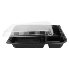 COFFRETS POUR REPAS 4 COMPART.   27x20,6x5 CM NOIR PP (300 UNITÉ)