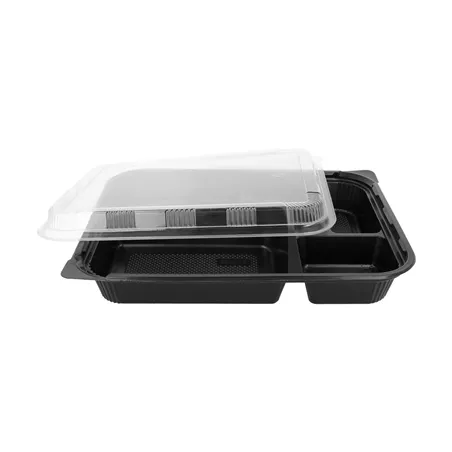 COFFRETS POUR REPAS 4 COMPART.   27x20,6x5 CM NOIR PP (300 UNITÉ)