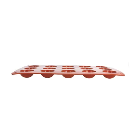 MOULE DEMI SPHÈRE Ø 4x2 CM   17,5x30 CM ROUGE SILICONE (1 UNITÉ)