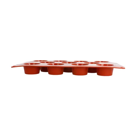 MOULE MUFFIN Ø5,1x2,8 CM   17,5x30 CM ROUGE SILICONE (1 UNITÉ)