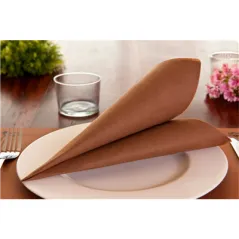 SERVIETTES ECOLABEL DOUBLE POINT  18 G/M2 39x39 CM HAVANE OUATE (1200 UNITÉ)