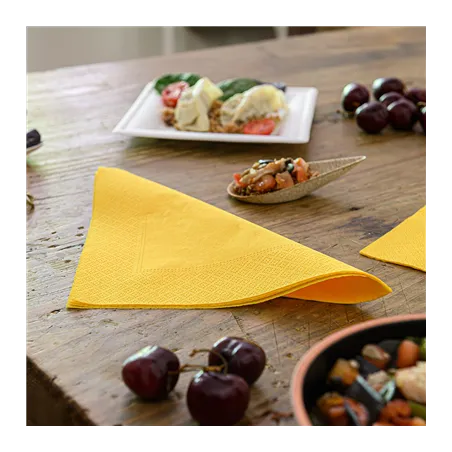 SERVIETTES ECOLABEL 2 PLIS  18 G/M2 39x39 CM JAUNE SOLEIL OUATE (1600 UNITÉ)