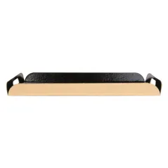 PLATEAUX AVEC ANSES  750 G/M2 28x19+2 CM NOIR/OR CARTON (25 UNITÉ)