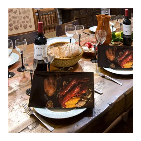 CARTE EN 3 VOLETS "HOMARD"  47x30 CM ASSORTI CARTON (1 UNITÉ)