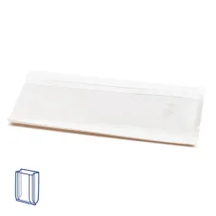 SACHETS AVEC FENÊTRE  50 G/M2 + 15 PP 11+5x21 CM BLANC KRAFT (100 UNITÉ)