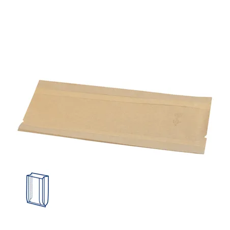 SACHETS AVEC FENÊTRE  50 G/M2 + 15 PP 11+5x21 CM NATUREL KRAFT (100 UNITÉ)