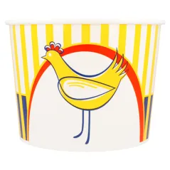 CONTAINERS POULET + COUVERCLES  1920 ML 13PE + 320 +18PE G/M2 Ø 16,8/13,9x12,3 CM BLANC CARTON (300 UNITÉ)