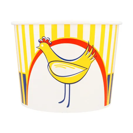 CONTAINERS POULET + COUVERCLES  1920 ML 13PE + 320 +18PE G/M2 Ø 16,8/13,9x12,3 CM BLANC CARTON (300 UNITÉ)
