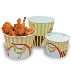 CONTAINERS POULET + COUVERCLES  5100 ML 15PE + 380 + 18PE G/M2 Ø 22,5/16x21 CM BLANC CARTON (120 UNITÉ)