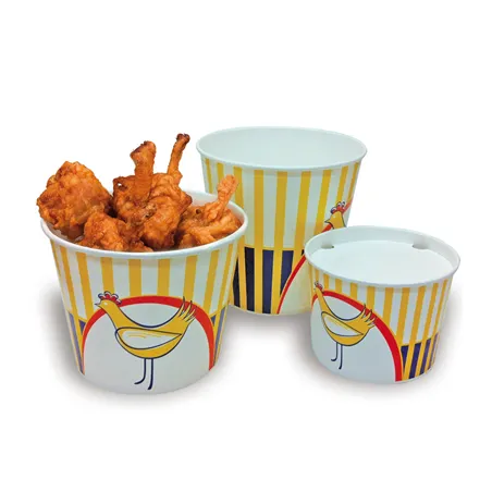 CONTAINERS POULET + COUVERCLES  5100 ML 15PE + 380 + 18PE G/M2 Ø 22,5/16x21 CM BLANC CARTON (120 UNITÉ)